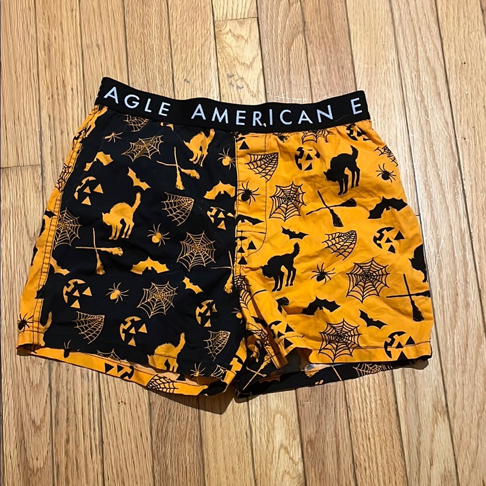 American Eagle Outfitters Halloween Shorts Black and Orange